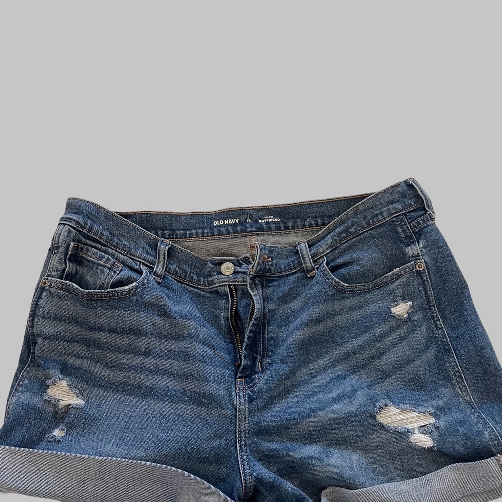 Old Navy Blue Boyfriend Jean Shorts